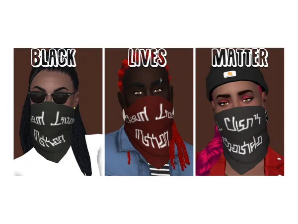 Maxis Match Black Lives Matter Similish Bandana Recolor - The Sims 4 Custom Content