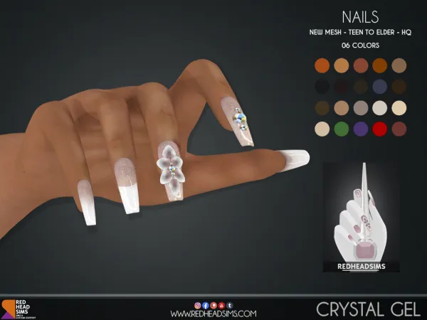 Alpha CRYSTAL GEL NAILS - The Sims 4 Custom Content