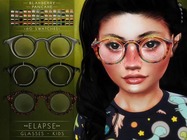 Alpha Blahberry Pancake Elapse Glasses KIDS - The Sims 4 Custom Content