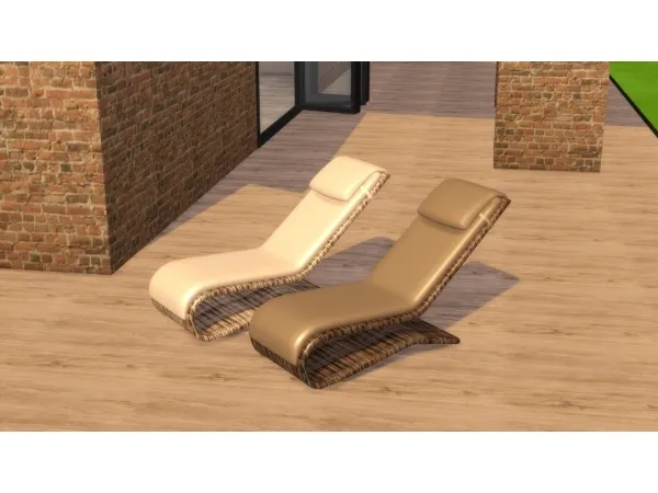 Alpha Rattan Sun Lounge sims by nordica - The Sims 4 Custom Content