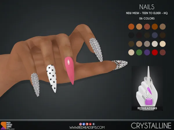 Alpha CRYSTALLINE NAILS - The Sims 4 Custom Content