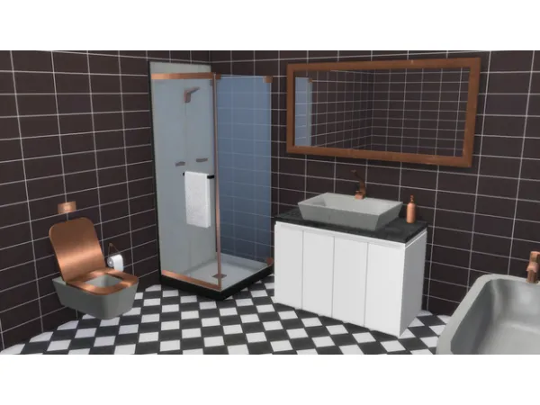 Alpha VEJLE Bathroom set sims by nordica - The Sims 4 Custom Content