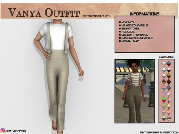 Alpha Vanya Outfit - The Sims 4 Custom Content