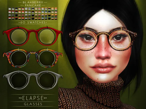 Alpha Blahberry Pancake Elapse Glasses by blahberry-pancake - The Sims 4 Custom Content