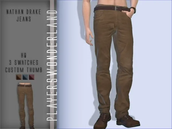 Alpha PlayersWonderland's Nathan Drake Jeans - The Sims 4 Custom Content