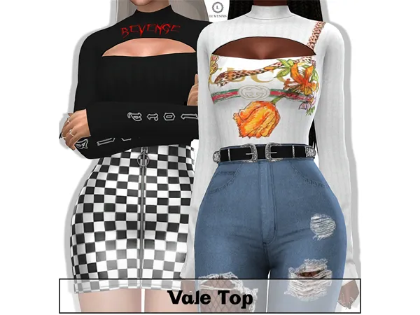 Alpha Vale Top - The Sims 4 Custom Content