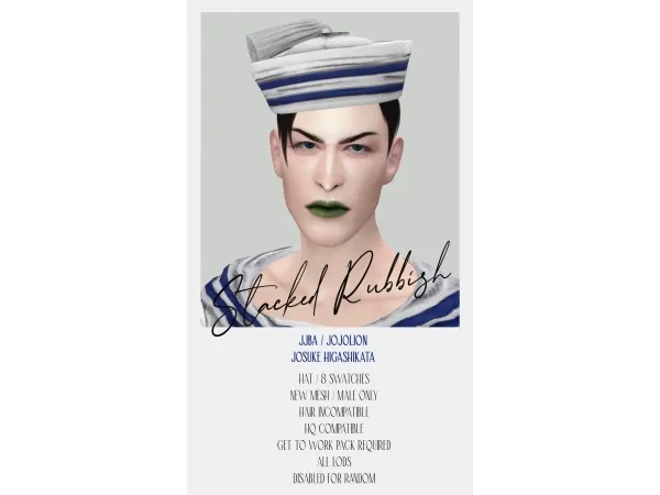 Alpha Jojos Bizarre Adventure Jojolion Josuke Higashikata by simsfinds - The Sims 4 Custom Content
