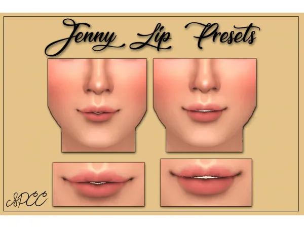 Mix Jenny Lip Presets - The Sims 4 Custom Content
