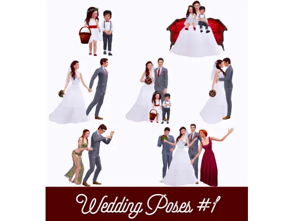 Alpha Wedding Poses 1 by atashi77 - The Sims 4 Custom Content