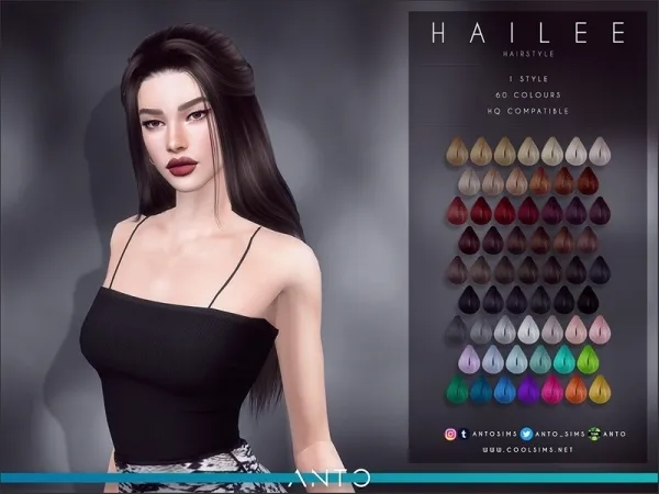 Alpha Anto Hailee Hairstyle - The Sims 4 Custom Content