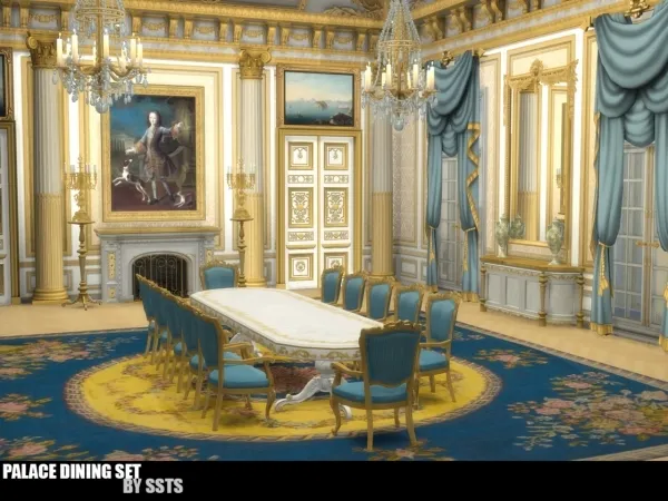Alpha PALACE DINING SET by SSTS - The Sims 4 Custom Content