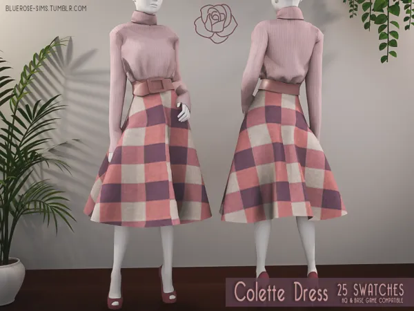 Mix Colette Dress BRsims by bluerose-sims - The Sims 4 custom content