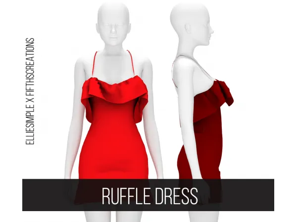 Alpha RUFFLE DRESS - The Sims 4 Custom Content