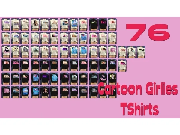Cartoon Girl Tshirts Sims 2 - The Sims 2 Custom Content