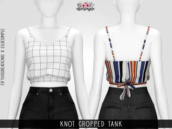 Alpha Elliesimple Knot Cropped Tank - The Sims 4 Custom Content