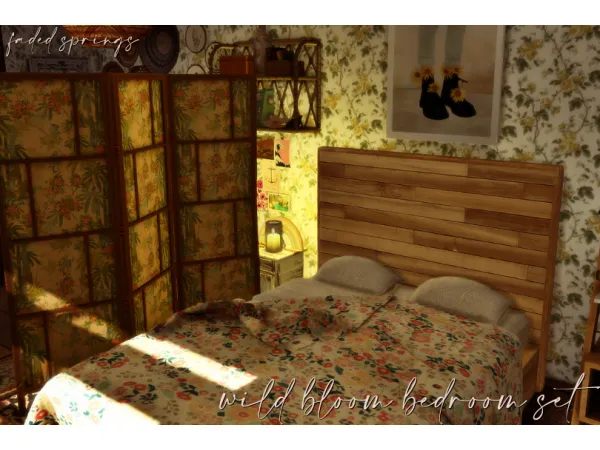 Alpha wild bloom bedroom set night dress springs by faded - The Sims 4 Custom Content