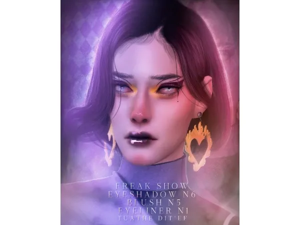 Alpha Makeup set N6 Freak Show collection by tuathedie - The Sims 4 Custom Content