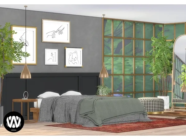 Alpha Clematis Bedroom - The Sims 4 Custom Content