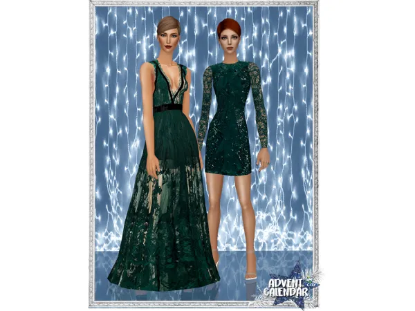 Imaginary Boutique Green Dresses - The Sims 2 Custom Content