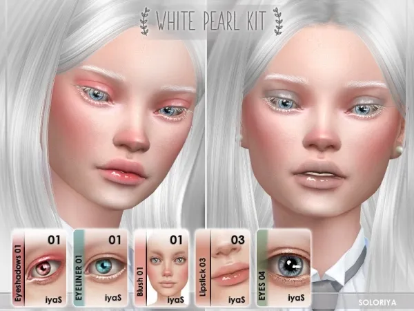 Alpha White Pearl Kit by soloriya - The Sims 4 Custom Content