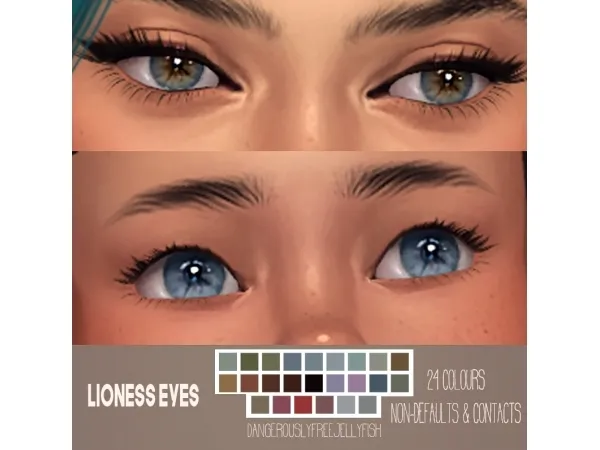 Maxis Match Lioness Eyes Liner by dangerouslyfreejellyfish - The Sims 4 Custom Content