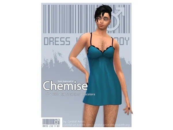 Maxis Match Dress Like A Boy Chemise - The Sims 4 Custom Content