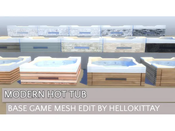 Maxis Match Modern Hot Tub Base Game by hellokittay - The Sims 4 Custom Content