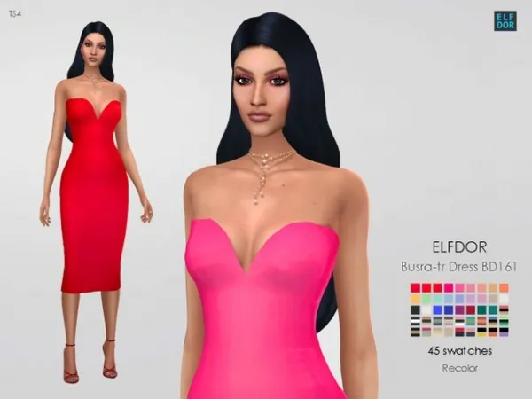 Alpha Busra tr Dress BD161 RC - The Sims 4 Custom Content