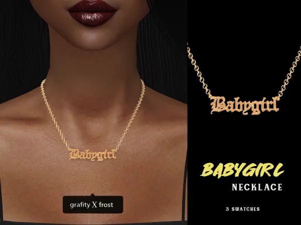Alpha Babygirl Necklace - The Sims 4 Custom Content