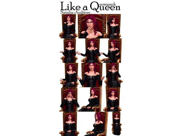 Alpha Like a queen posepack Auditore by Natalia - The Sims 4 Custom Content