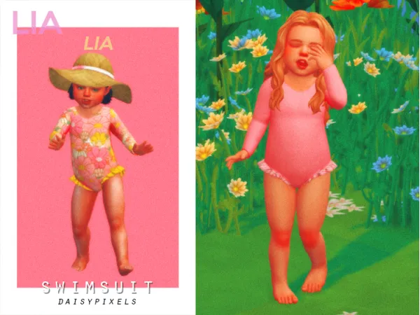 Alpha lia swimsuit (for toddlers) - The Sims 4 Custom Content
