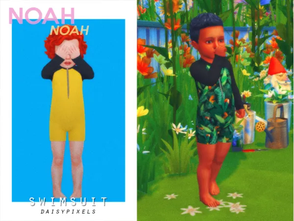Alpha noah swimsuit (for toddlers) - The Sims 4 Custom Content
