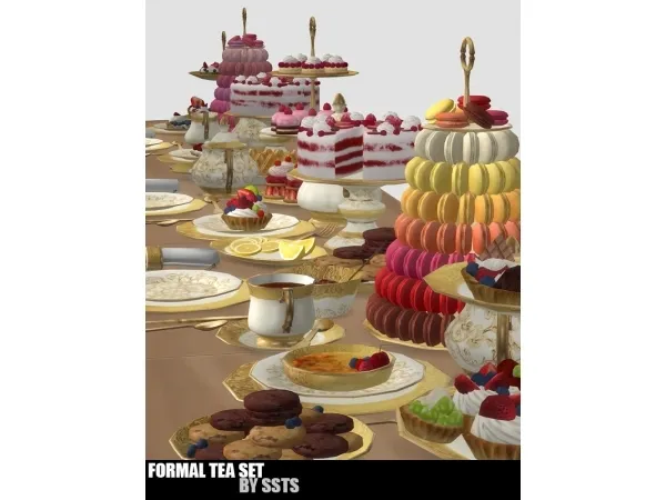 Maxis Match FORMAL TEA SET by SSTS - The Sims 4 Custom Content