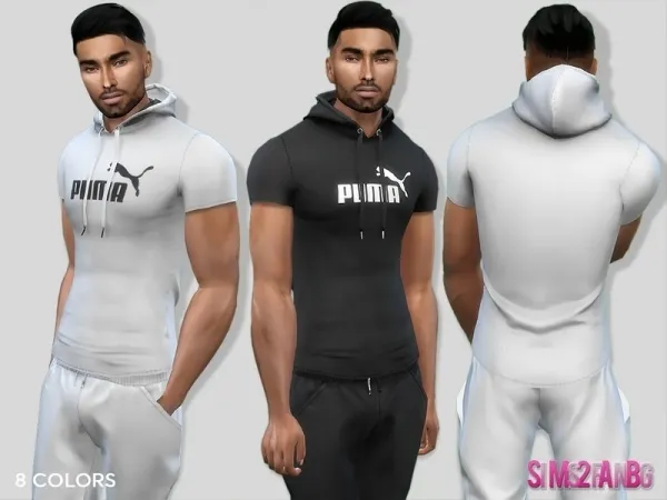 Alpha sims2fanbg's 405 Short Sleeve Hoodie - The Sims 4 Custom Content