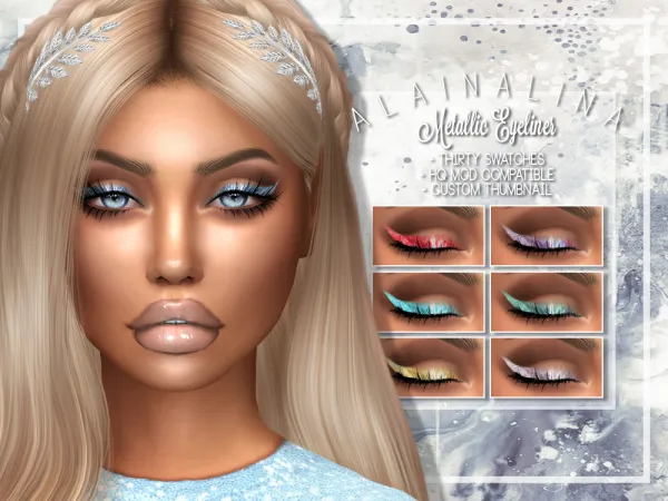 Alpha Metallic Eyeliner - The Sims 4 Custom Content