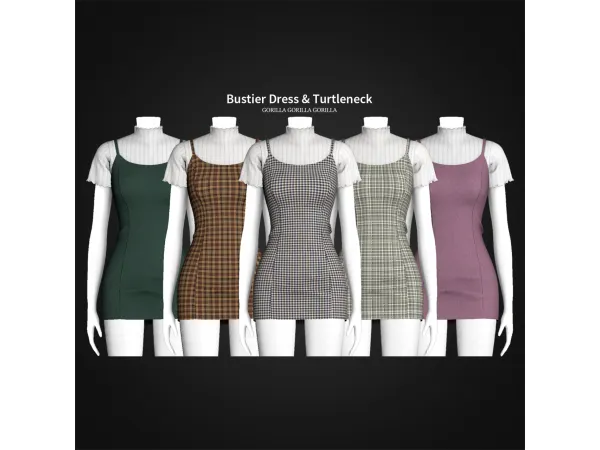 Alpha Bustier Dress Turtleneck by simsfinds - The Sims 4 Custom Content