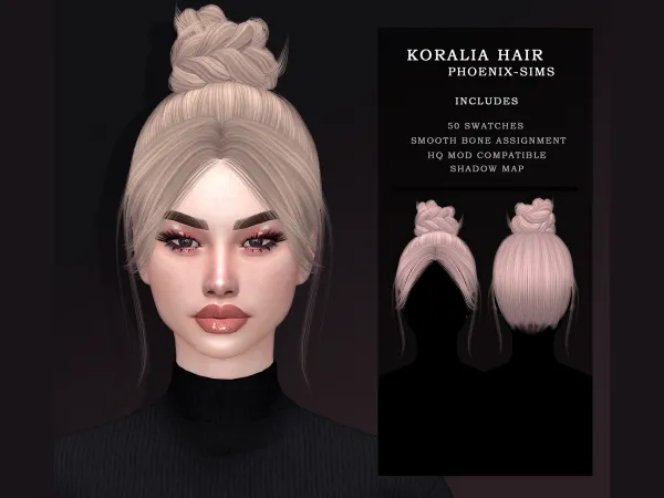 Alpha Koralia Hair - The Sims 4 Custom Content