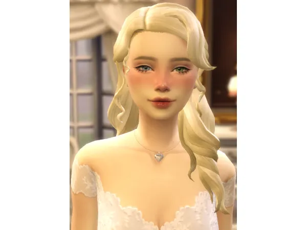 Maxis Match Flowing half updo V2 - The Sims 4 Custom Content