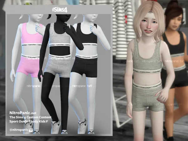 Alpha Sport Outfit CK Kid F - The Sims 4 Custom Content