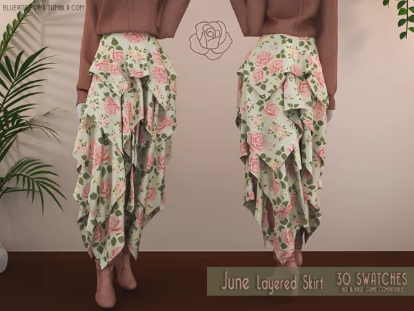 Alpha June Layered Skirt BRsims - The Sims 4 Custom Content