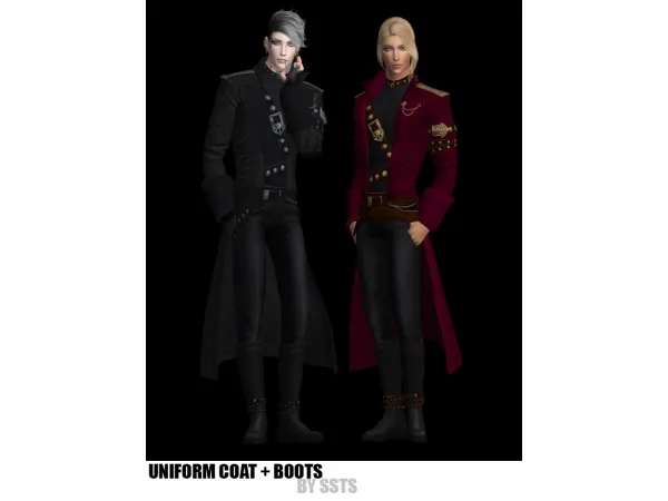 Alpha UNIFORM COAT BOOTS by SSTS - The Sims 4 Custom Content