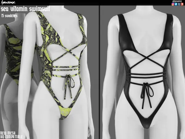 Alpha Lynxsimz Sea Vitamin Swimsuit - The Sims 4 Custom Content