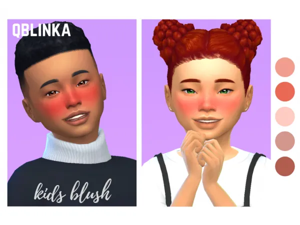 Maxis Match qblinkas kids blush - The Sims 4 Custom Content