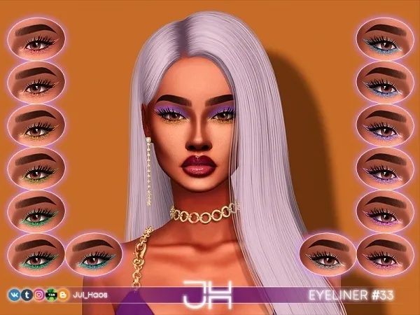 Alpha JUL_HAOS [COSMETICS] EYELINER 33 - The Sims 4 Custom Content