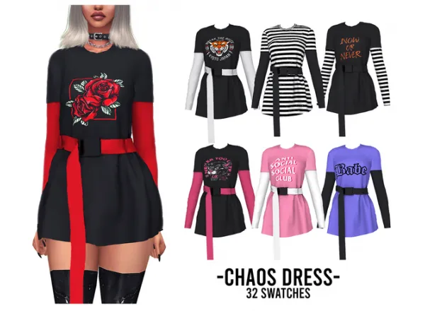 Alpha CHAOS DRESS - The Sims 4 Custom Content