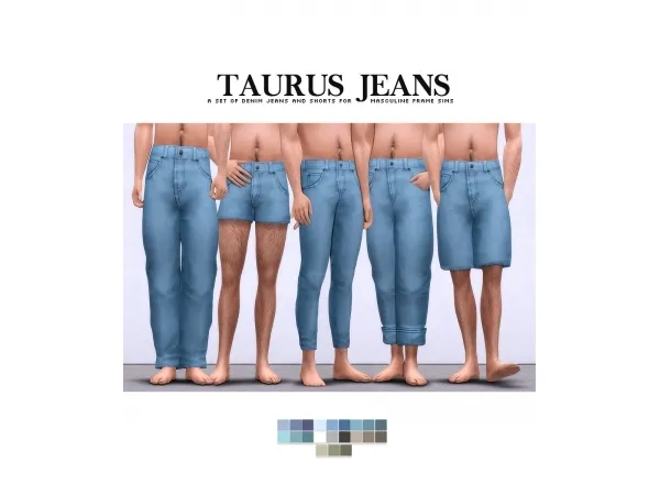 Maxis Match TAURUS JEANS by NUCRESTS - The Sims 4 Custom Content