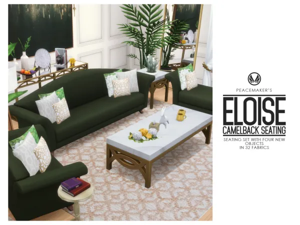 Maxis Match Eloise Camelback Seating by peacemaker - The Sims 4 Custom Content