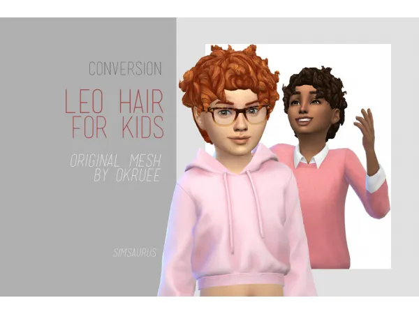 Maxis Match Kids Hair Conversion Leo saurus by sim - The Sims 4 Custom Content