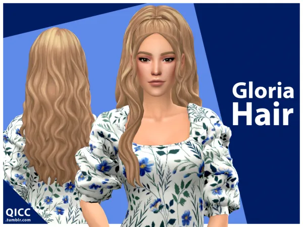 Maxis Match Gloria Hair by qicc - The Sims 4 Custom Content