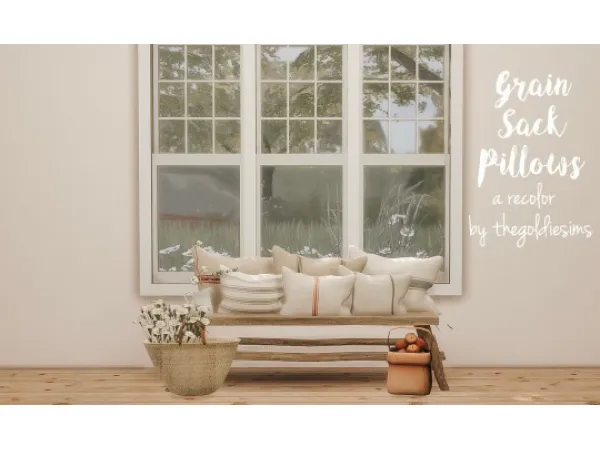 Alpha Grain Sack Pillows - The Sims 4 Custom Content